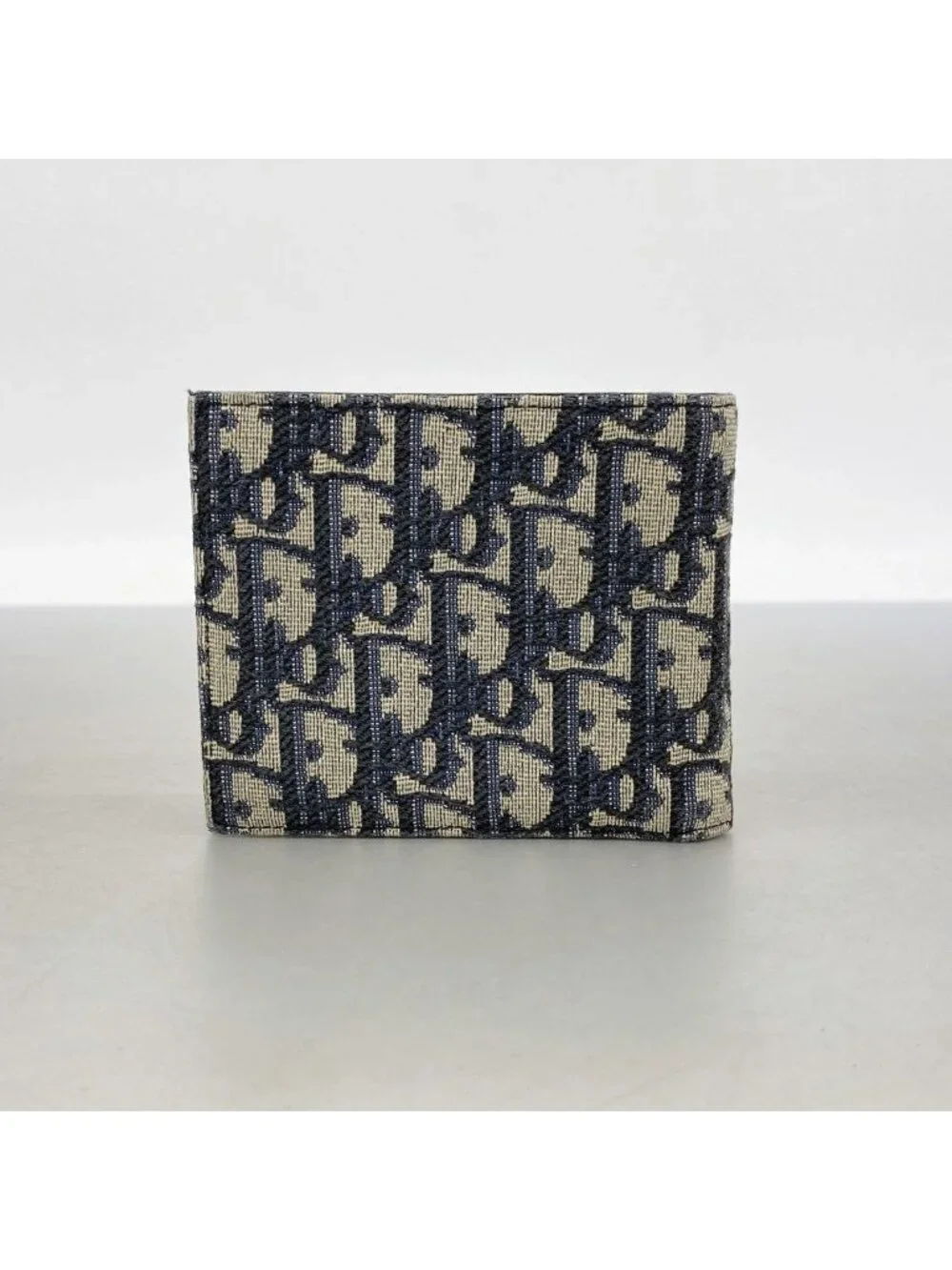 Dior Wallet Trotter Canvas Navy Silver